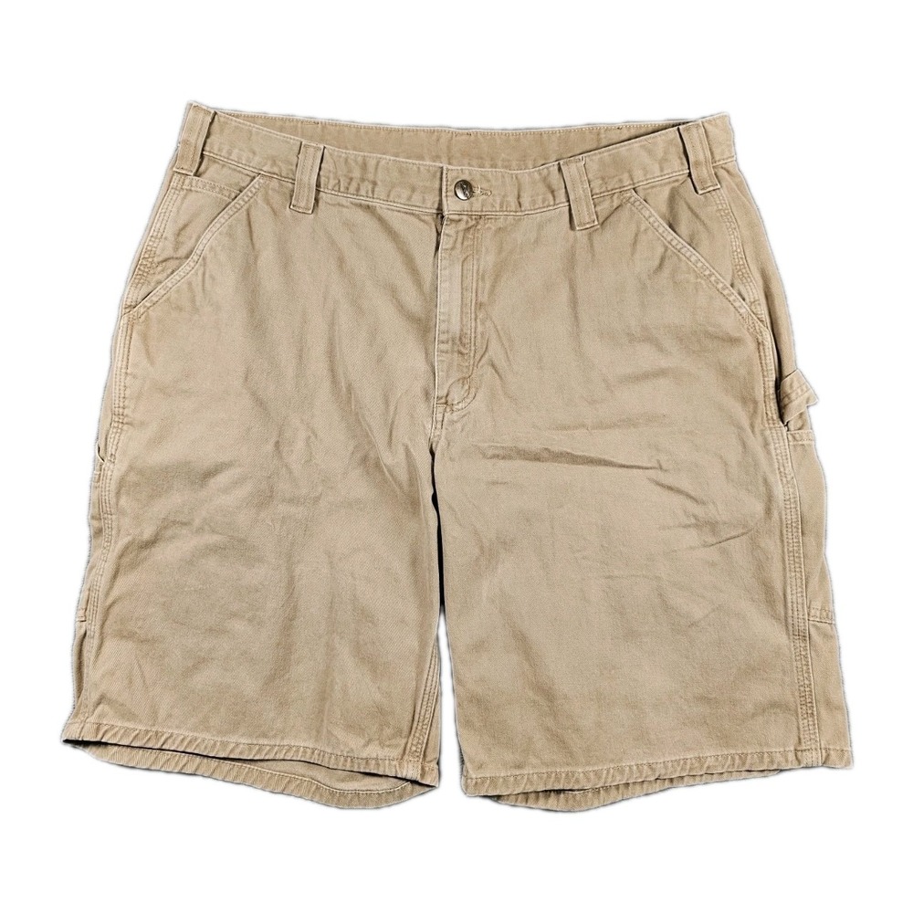 Carhartt Canvas Work Shorts Mens 40‎ Relaxed Fit Utility Hammer Loop Brown 9"